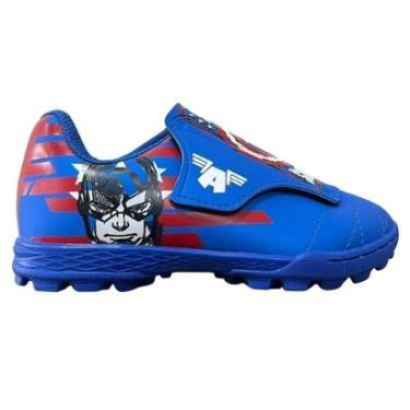 Imagem de Chuteira Society Infantil Dray 4111 Marvel Capitão América Azul-Masculino