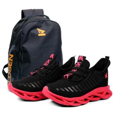 Imagem de Kit Tênis Feminino Jaguar Casual Confortável Mochila Resistênte Escola Faculdade