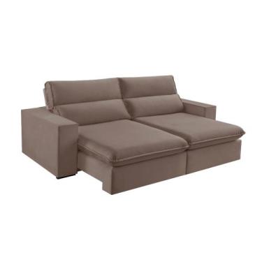 Imagem de Sofá Retrátil e Reclinável Bee 2,90 M Veludo - Blossom Casa, Marrom Cl