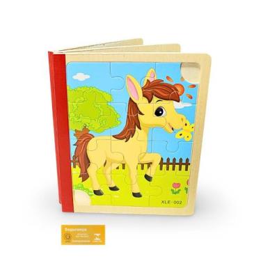 Imagem de Didaticos Aprenda Brincando Livro Quebra Cabeca DM Toys Animais Modelo