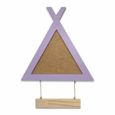 Imagem de Porta Maternidade Para Amigurumi Em Mdf Moldura Cabana Colorida e Plaquinha Cor:LAVANDA;Tamanho:20,5x23,7 cm