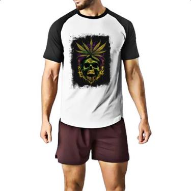 Imagem de Camiseta Raglan Skull Planta Medicinal - Alearts, M