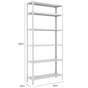 Imagem de Estante de Aço 198x92x42 Cm - Cinza 10009