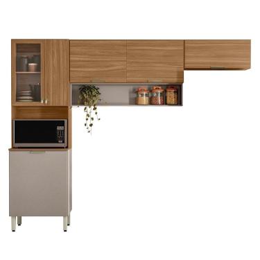 Imagem de Cozinha Compacta Alba 6 Portas - Demóbile Amêndola Touch/Nude Prime tx