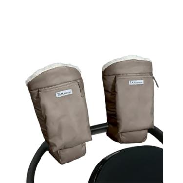 Imagem de 7AM Enfant Stroller Warmmuffs - Polar Hand Warmers with Anti- Freeze, Cold Weather, Water Repellent & Warm Hand Gloves for Pushchair, Pram, Stroller & Car Seat Bar (Chestnut)
