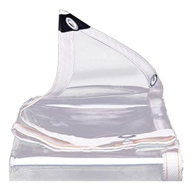 Imagem de Lona transparente resistente à prova d'água transparente cobertura de lona toldo varanda jardim pérgola anti-envelhecimento isolamento térmico cantos reforçados com ilhós 0,3 mm_23 cm (0,3 mm 3 * 5 cm