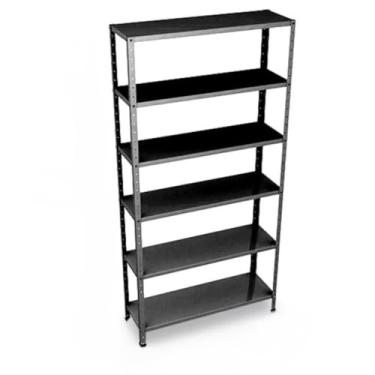 Imagem de Estante Prateleira De Aço Industrial Preta Cinza 6 Ou 5 Bandejas(5 BANDEJAS 90CM,PRETA)