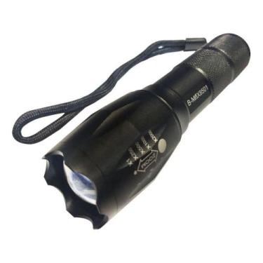 Imagem de Lanterna Com Sinalizador Usb Camping Pesca  8501 Preto Recarregável - 