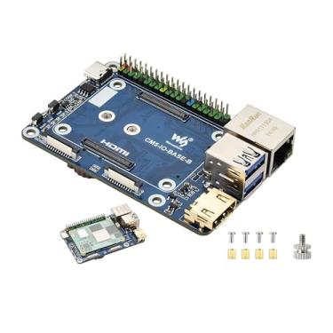 Imagem de Mini placa base (B) compatível com módulo de computação RPi 5, EEPROM integrado e chip de criptografia, design compacto com 4xUSB, cabeçalho GPIO de 40PIN codificado por cores, 2xMIPI, interfaces PCIe