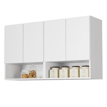 Imagem de Armario Aéreo Organizador Multiuso Quarto Sala Bela 4 Portas - Mega Fá