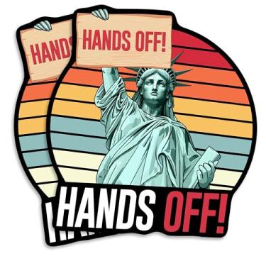 Imagem de Ímã retrô Lady Liberty Hands Off - Estátua colorida de - para geladeira - Decoração de estilo anos 80 - Material durável para caixa de ferramentas de carro, caminhão, qualquer superfície de metal