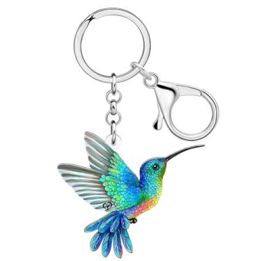 Imagem de NEWEI Chaveiro de acrílico fofo beija-flor para mulheres, meninas, carro, chaves, carteira, mochila, amantes de pássaros, acessórios, berloques, Azul, M