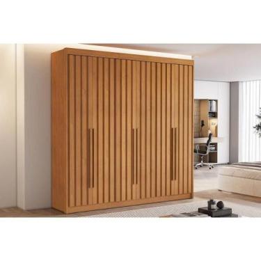 Imagem de Guarda Roupa Casal 6 Portas Ripadas e 6 Gavetas Portugal Cinamomo - Co