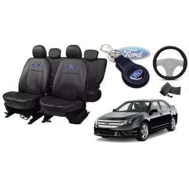 Imagem de Kit Capas Couro Ford Fusion 2004-2011 + Volante e Chaveiro - Design Ex