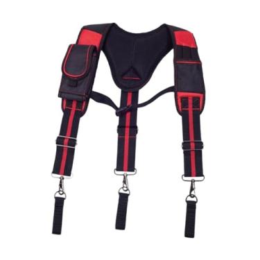 Imagem de Vaveren Suspender de cinto de ferramentas Oxford Ploth Suspension Reladeiro para homens do fazendeiro carpinteiro telhado, Vermelho