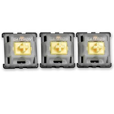 Imagem de Gateron Interruptores amarelos, interruptores de teclado, Gateron KS-3 com base preta superior leitosa para teclado de 5 pinos PCB 90 peças