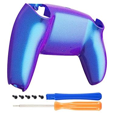 Imagem de eXtremeRate Capa Inferior Roxa Azul Brilhante para Controle DualSense 5, Capa Traseira Personalizada para PS5, Compatível com PS5, Material ABS, Parte Número DPFP3001