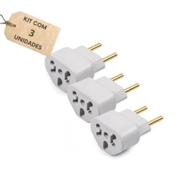 Imagem de Kit 3 Adaptador Tomada Universal 10A/20A - Benjamin para Tomada Padrão Novo e Antigo - Para Eletrodomésticos, Computadores, Carregadores, Secadores, Airfryer - Bivolt (110V/220V)