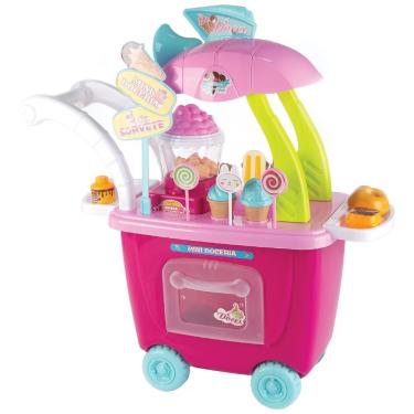 Imagem de Mini Carrinho Doceria Com Pipoqueira - Rosa- Mdc-554 - Fenix