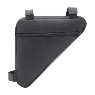 Imagem de Deevoka Bolsa para Quadro de Bicicleta, Modelo Triangular, Compartimento Impermeável, para Tubo Dianteiro, Preto