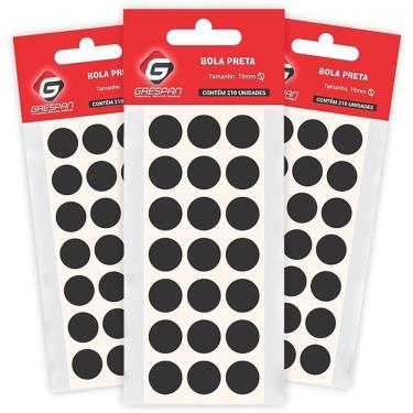 Imagem de Etiqueta Redonda Preta 15mm c/210 - Grespan
