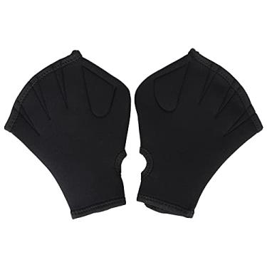 Imagem de Adultos Crianças Luvas de Mergulho Luvas de Natação para Treinamento à Prova D'água, Neoprene Com Boa Costura para a Mulher (Preto)