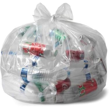 Imagem de Aluf Plastics Sacos de lixo resistentes transparentes e espessos de 1,0 MIL (equivalente) - 61 cm x 78,7 cm - Pacote com 500 - Para reciclagem, cozinha, empreiteiro