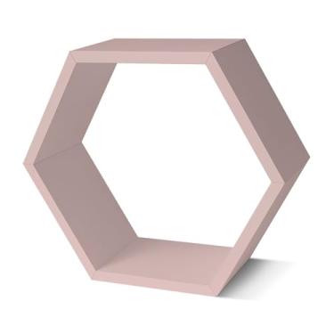 Imagem de Kit 4x Nicho Colmeia Sextavado MDF Sal Rosa 35x30x14cm