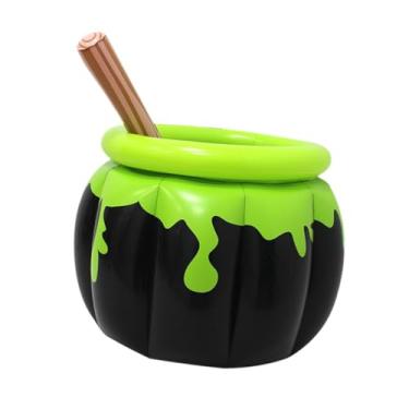 Imagem de IEUDNS Caldeirão inflável de Halloween, porta-bebidas, refrigerador de bebidas, artigos para festas, chaleira de doces, balde de gelo para praia, piscina,