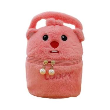 Imagem de Bolsa De Maquiagem De Pelúcia Com Estampa De Cachorro Stitch Fofo Para