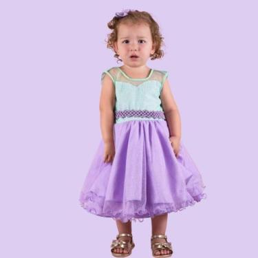 Imagem de Vestido Infantil Princesa Ariel Luxo Fantasia Aniversário - Lele Encan