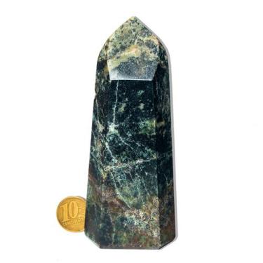 Imagem de 01 Ponta Malaquita Pedra Natural 11 a 12cm Média 350g Tipo B - Cristai