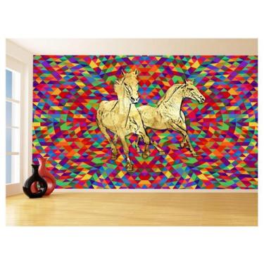 Imagem de Papel De Parede Animais Pop Art Cavalos Cores 3,5M Pxa343 - Você Decor