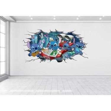 Imagem de Adesivo De Parede Buraco Falso Stitch Mod02 - Lojinha Da Luc Adesivos