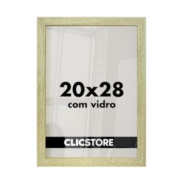 Imagem de Moldura 20X28 Quadro Vidro Poster Diplomas Porta Retrato Foto Certificado Fotografia Parede Madeira Cartazes Cursos MDF