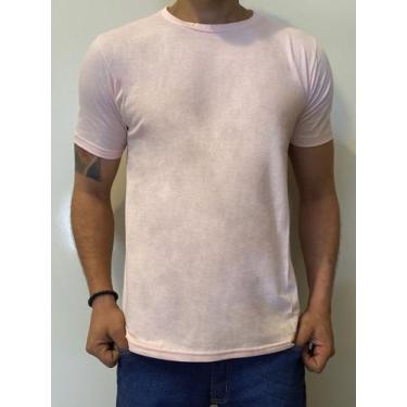 Imagem de Camiseta Masculina Lisa Básica  Rosa Bebê - REF:105.371VL-RB - Pthiril