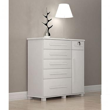 Imagem de Cômoda Para Quarto Com Sapateira 6 Gavetas - 046-neve - Star Móveis