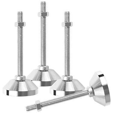 Imagem de 4 peças de pés de nivelamento resistentes M10 ajustáveis para móveis niveladores de perna niveladores de perna pés de nivelamento ajustáveis 10 mm niveladores de pés totalmente roscados para bancada
