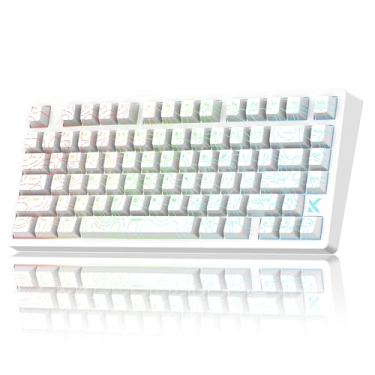 Imagem de CMOKIFULY Teclado magnético MCHOSE Jet75, 75% teclado para jogos com fio, interruptor de efeito Hall, modo de disparo rápido, taxa de sondagem de 8K Hz, faixa de 0,1 ms, retroiluminação RGB rítmica