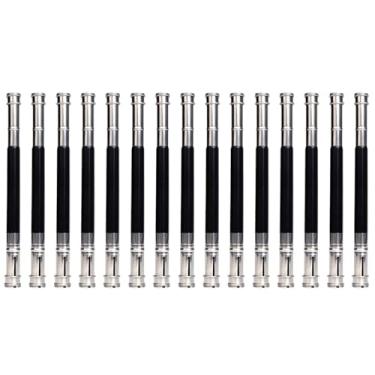 Imagem de Tofficu Extensor de lápis de metal, extensão de giz de cera de escrita, extensor de lápis de cabeça dupla ajustável, extensor de lápis para artistas, alongador de delineador de aço inoxidável