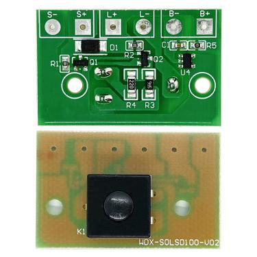 Imagem de QINIZX Controlador de lâmpada solar de 1 A, módulo de carregamento de energia solar, placa de circuito de controle de bateria de lítio de 3,7 V, luz liga/desliga automática, interruptor de controle de