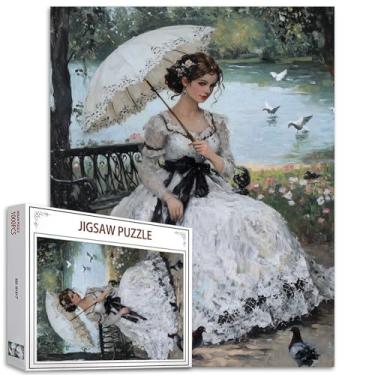 Imagem de Tucocoo Quebra-cabeça de mulher com guarda-sol de 1000 peças para adultos, impressionismo vitoriano, senhora elegante, 70 x 50 cm, 1000 peças, 1 conjunto, maiores de 14 anos