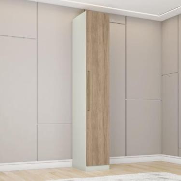 Imagem de Guarda-roupa Modulado 40cm 1 Porta Seletto Henn - Areia/Jequitibá