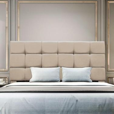 Imagem de Cabeceira Cama Box Estofada King 195 cm Ananda Suede - Black House Dec