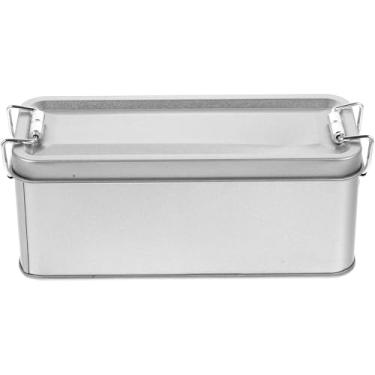 Imagem de Alipis Caixa De Latas Retangulares Metal Com Tampa Hermética, Lata Vazia Para Biscoitos, Recipiente Armazenamento Doces, Guloseimas, Velas, Lembrancinhas, Prata Casa