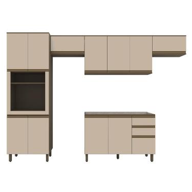 Imagem de Cozinha Modulada Connect 4 Peças com Torre Quente 1 Forno - Móveis Henn Duna/Cristal