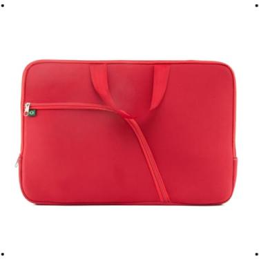 Imagem de Pasta Case Preta Capa Notebook Com Bolso 14/15/17 Polegadas Bolsa Resistente Casual (Vermelho)