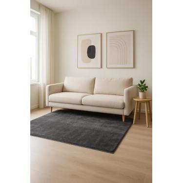 Imagem de Tapete Esplendor Antiderrapante 100% Poliéster 140x200cm Jolitex - Esplendor Grafite