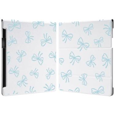Imagem de Capa com laço azul claro para Kindle Scribe de 10,2 polegadas (versão 2024/2022), capa fina e leve de couro PU com suporte para caneta, capa hibernar/despertar automática para Amazon Kindle Scribe