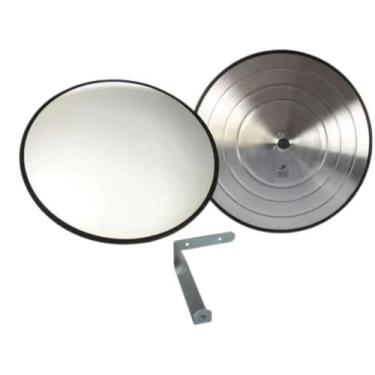 Imagem de Kit Com 2 Espelhos Convexo Segurança Retrovisor 40cm - Preto - Sem Mar